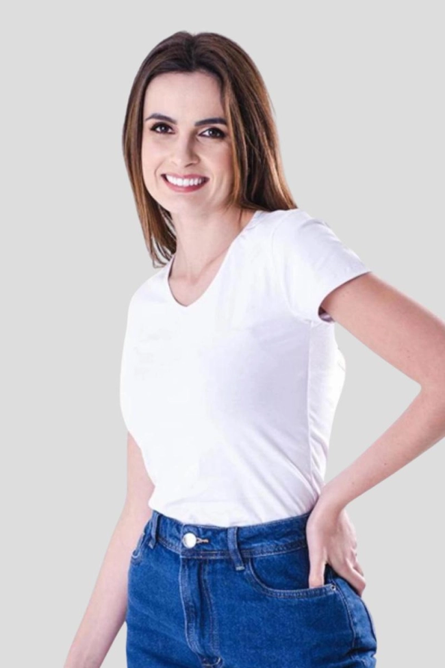 Baby Look Crocker Feminina Branco Produto Baby Look Crocker Feminina Branco