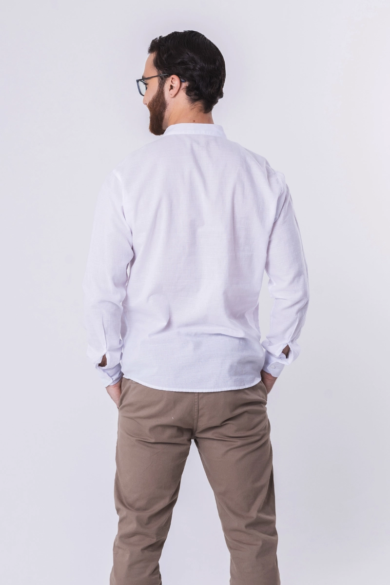 Bata Ogochi Manga Longa Masculina Branca Produto Bata Ogochi Manga Longa Masculina Branca