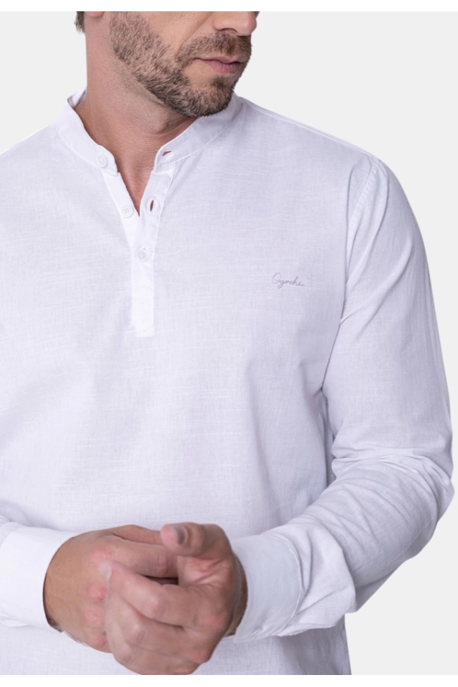 Produto Bata Ogochi Manga Longa Masculina Branca