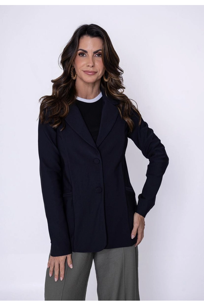 Produto Blazer Bonequim Botões Feminino Preto