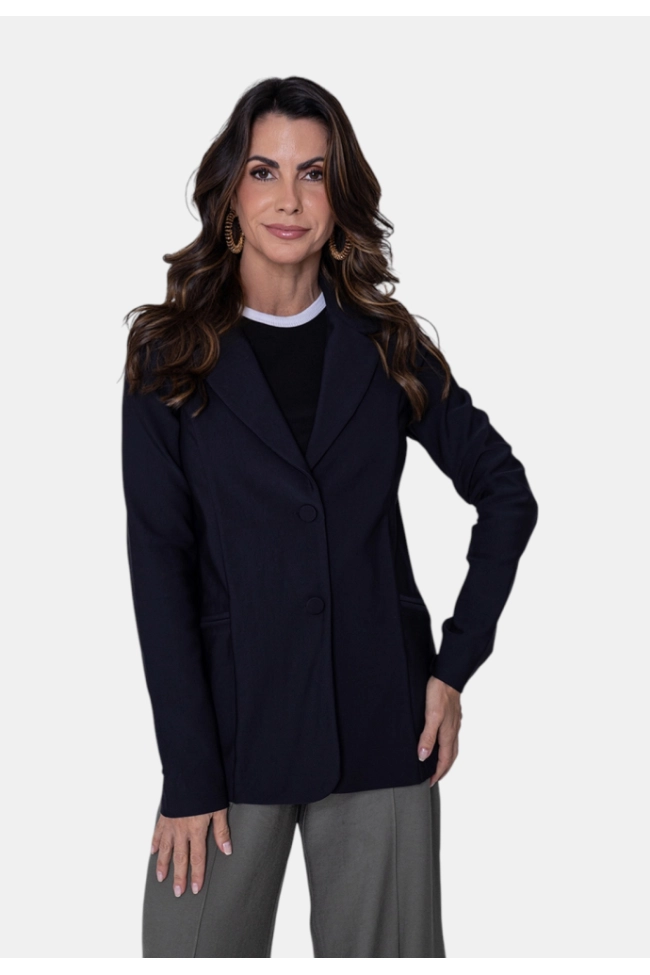 Produto Blazer Bonequim Botões Feminino Preto