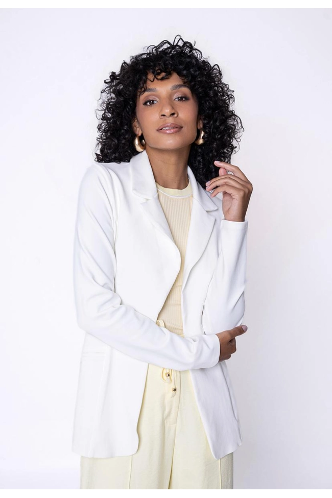 Produto Blazer Bonequim Alongado Feminino Off White