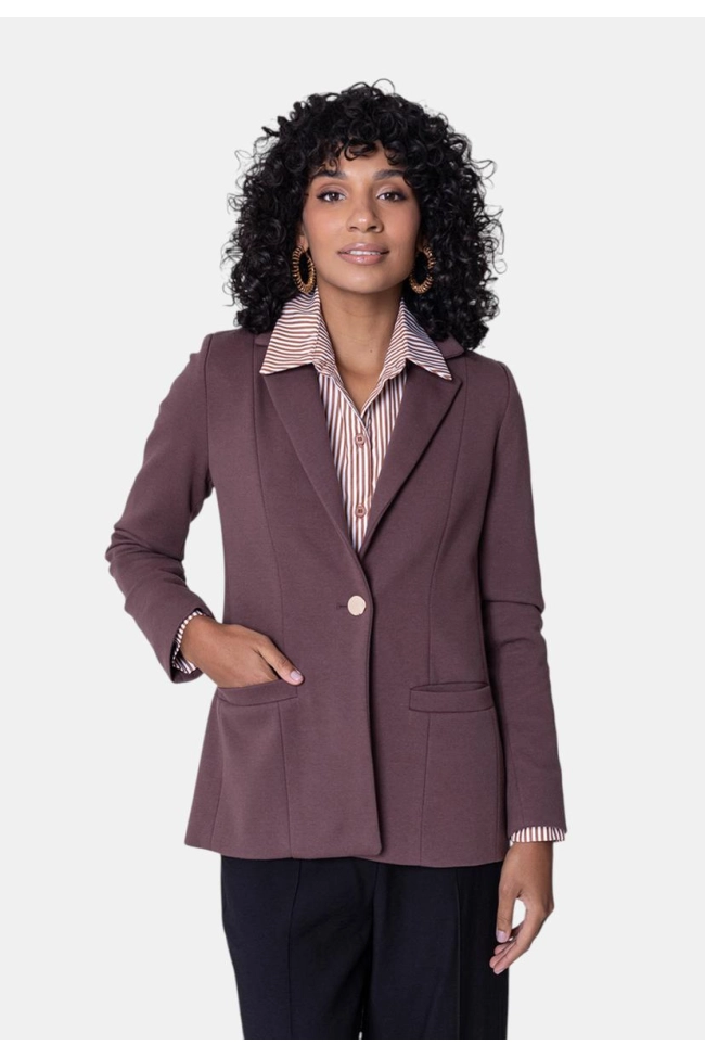 Produto Blazer La Marca Malha Feminino Café