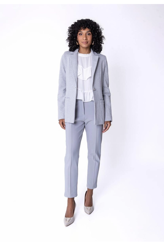 Produto Blazer Malha La Marca Feminino Cinza Claro