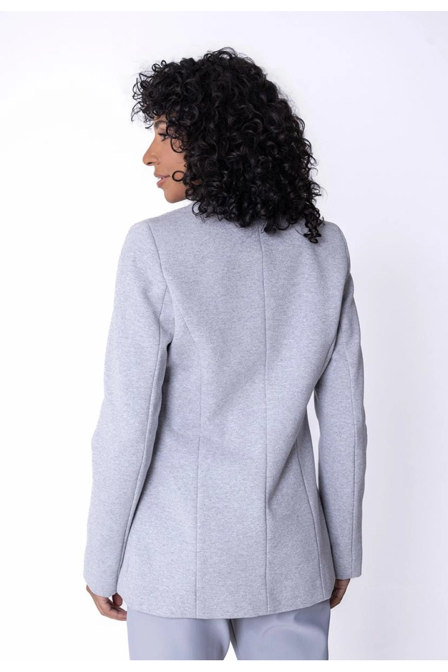 Produto Blazer Malha La Marca Feminino Cinza Claro