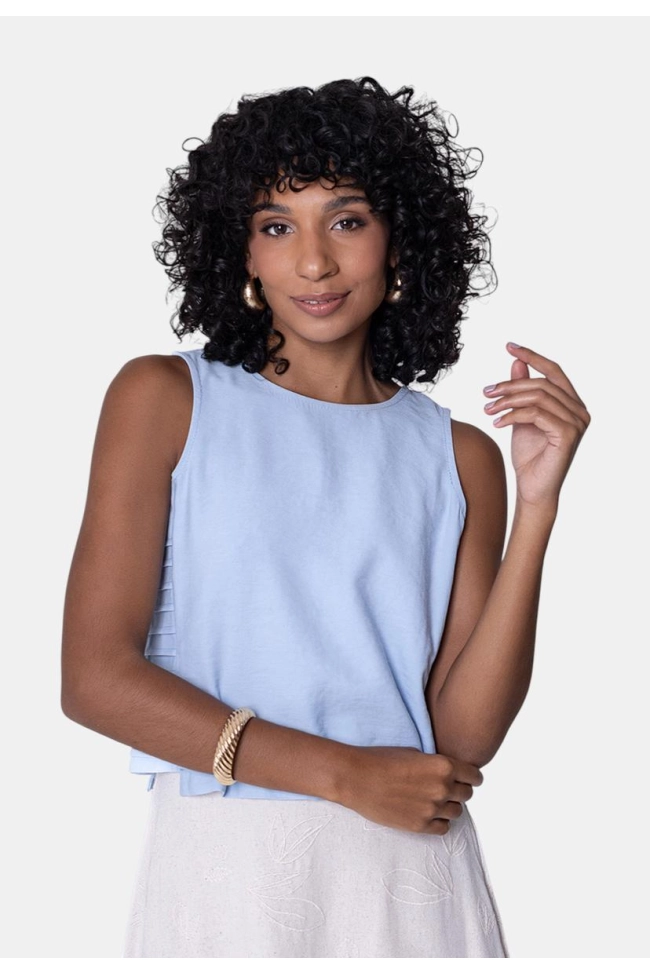 Blusa 3H Manga Curta Crepe Feminina Produto Blusa 3H Manga Curta Crepe Feminina