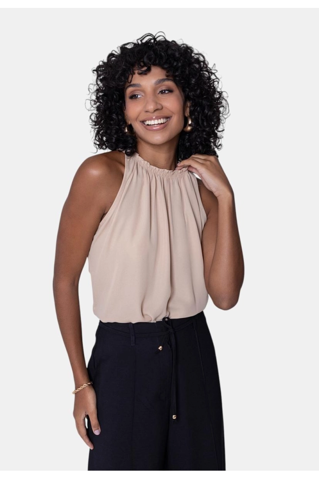 Produto Blusa 3H Manga Curta Crepe Feminina