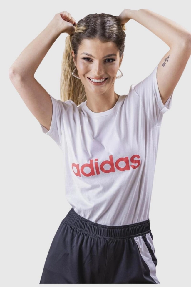 Produto Blusa Adidas Manga Curta Feminina Branco