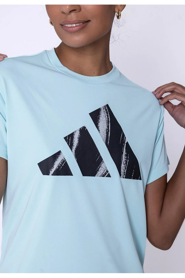 Produto Blusa Adidas Manga Curta Fit Run It Feminina Azul 