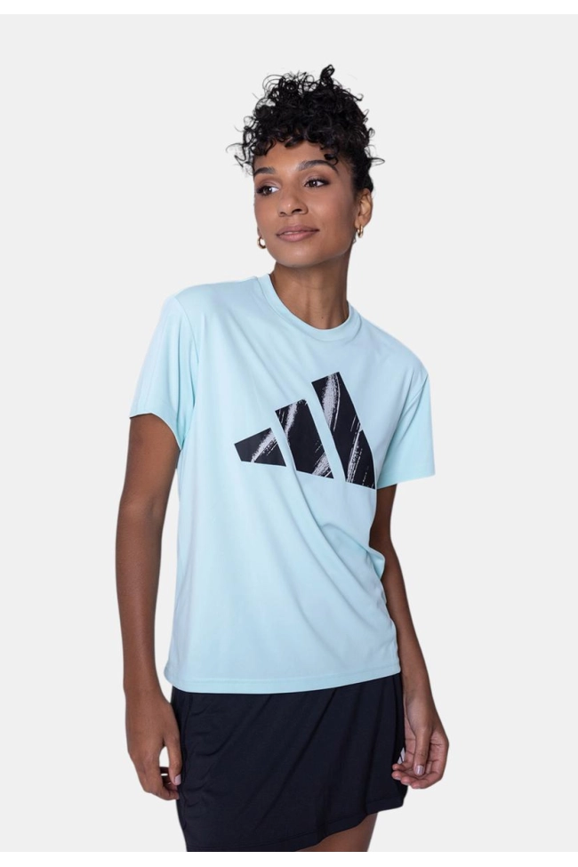 Produto Blusa Adidas Manga Curta Fit Run It Feminina Azul 