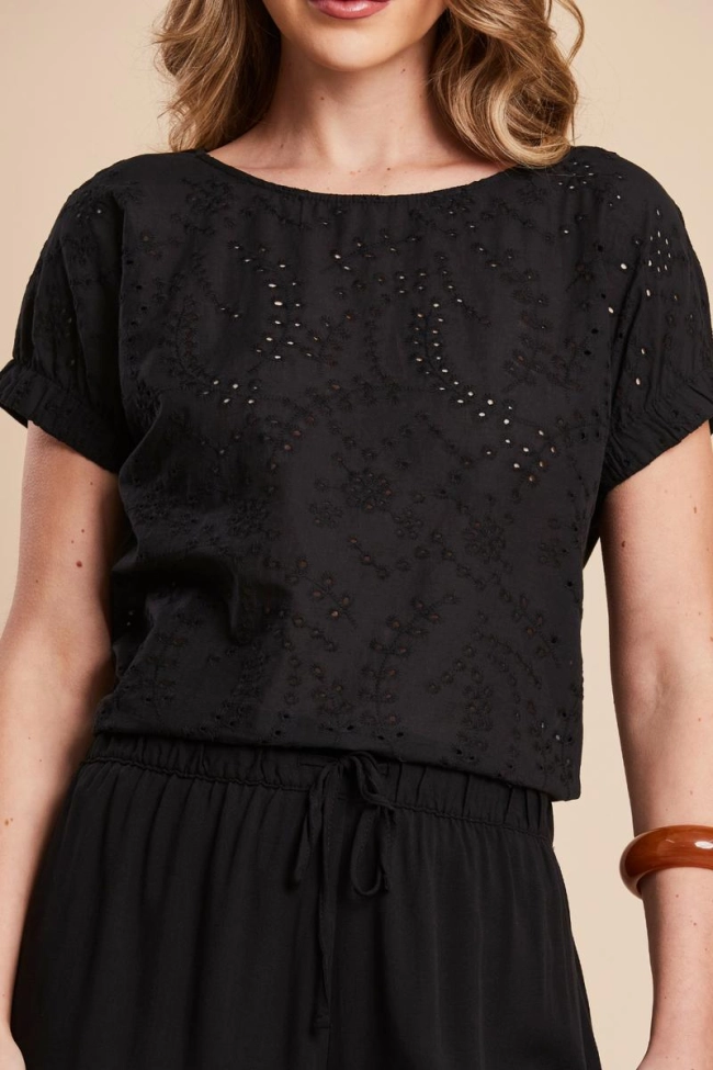 Produto Blusa Aishty Manga Curta Feminino Preto 