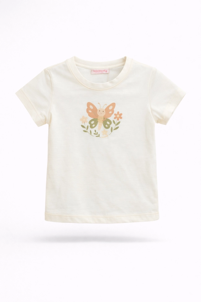 Produto Blusa Coccinelle Borboleta Manga Curta Infantil Feminina 