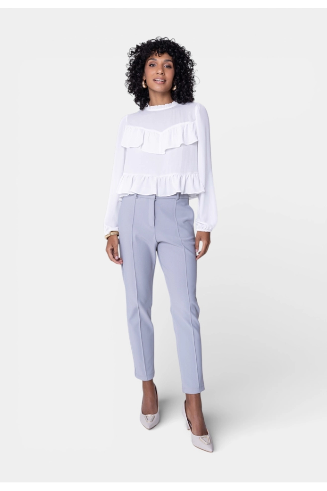Produto Blusa Ellen One Babados Feminina Off White