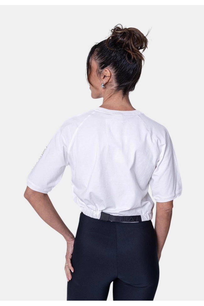 Produto Blusa Fila Cropped Transfer Feminina Off White