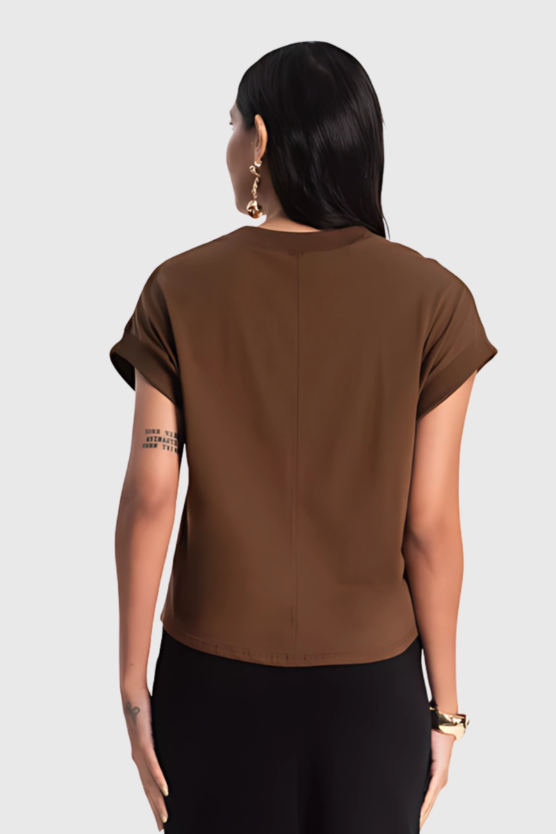 Blusa Gabip de Algodão Feminina Marrom Produto Blusa Gabip de Algodão Feminina Marrom