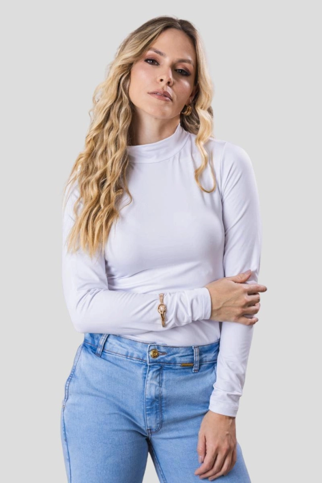 Produto Blusa Gabip Térmica Gola Alta Feminina Branca