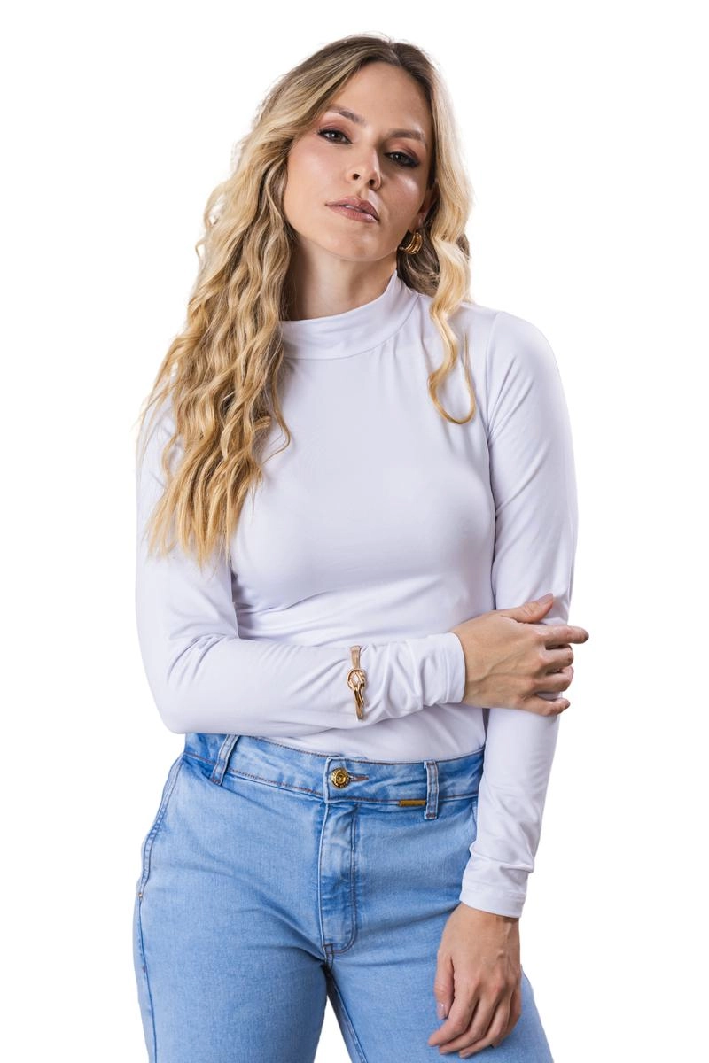 Blusa Gabip Térmica Gola Alta Feminina Branca Produto Blusa Gabip Térmica Gola Alta Feminina Branca