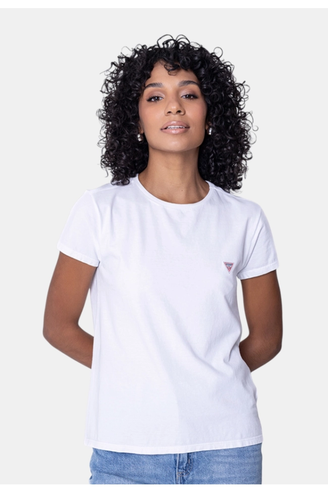 Produto Blusa Guess Triangulo Manga Curta Branca