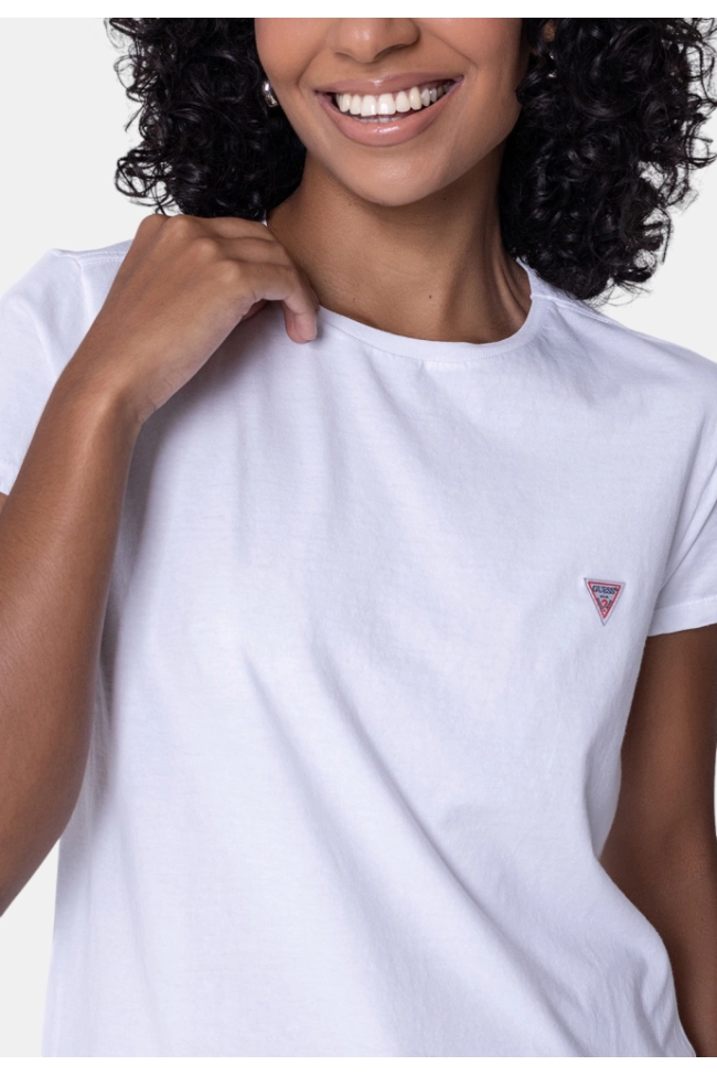 Produto Blusa Guess Triangulo Manga Curta Branca