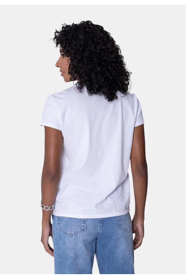 Produto Blusa Guess Triangulo Manga Curta Branca