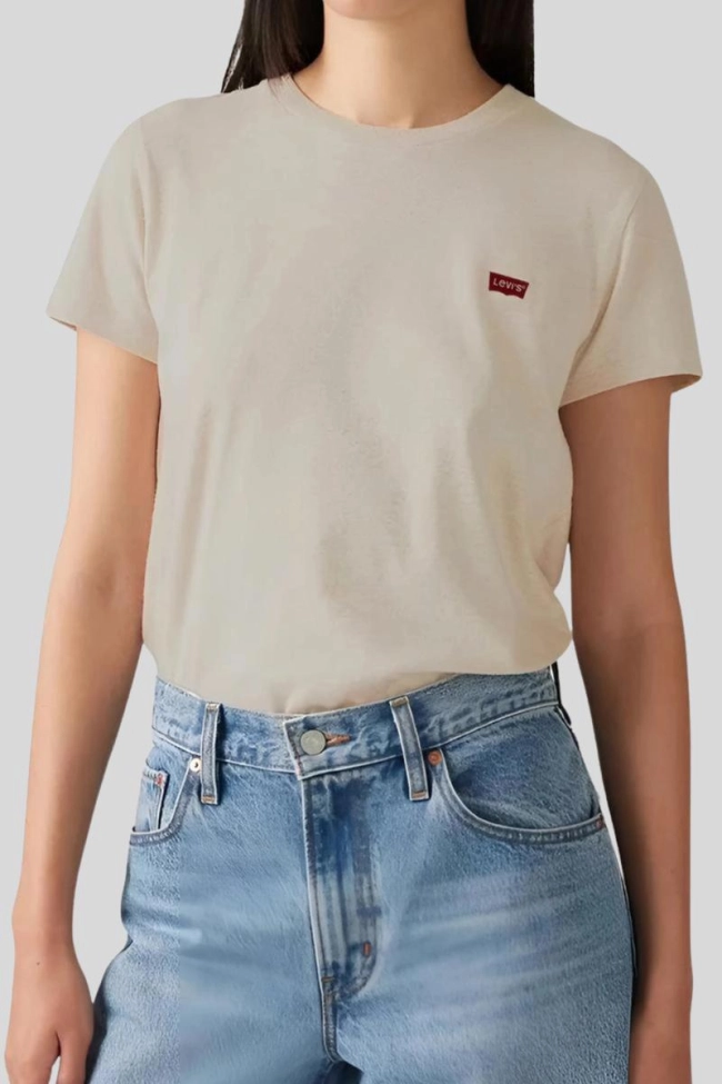 Produto Blusa Levis Manga Curta Feminina Bege