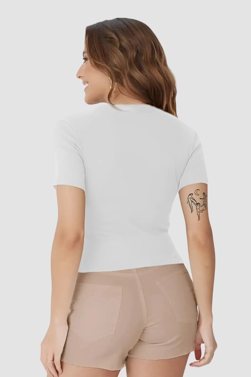 Blusa Malwee Cropped Feminina Branc Produto Blusa Malwee Cropped Feminina Branc
