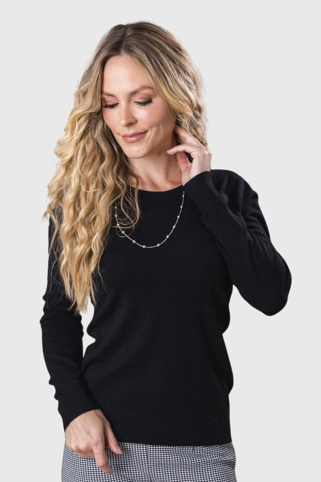 Produto Blusa Mooncity Modal Basic Go Manga Longa Feminina Preta