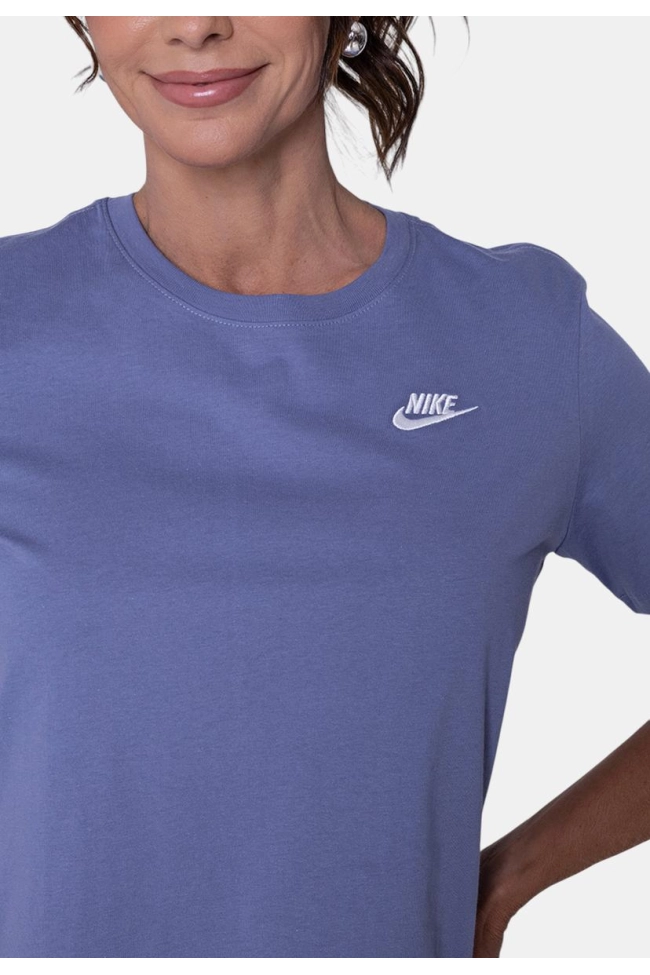 Produto Blusa Nike Manga Curta Club Essentials Feminina Azul 