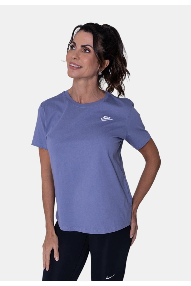 Produto Blusa Nike Manga Curta Club Essentials Feminina Azul 