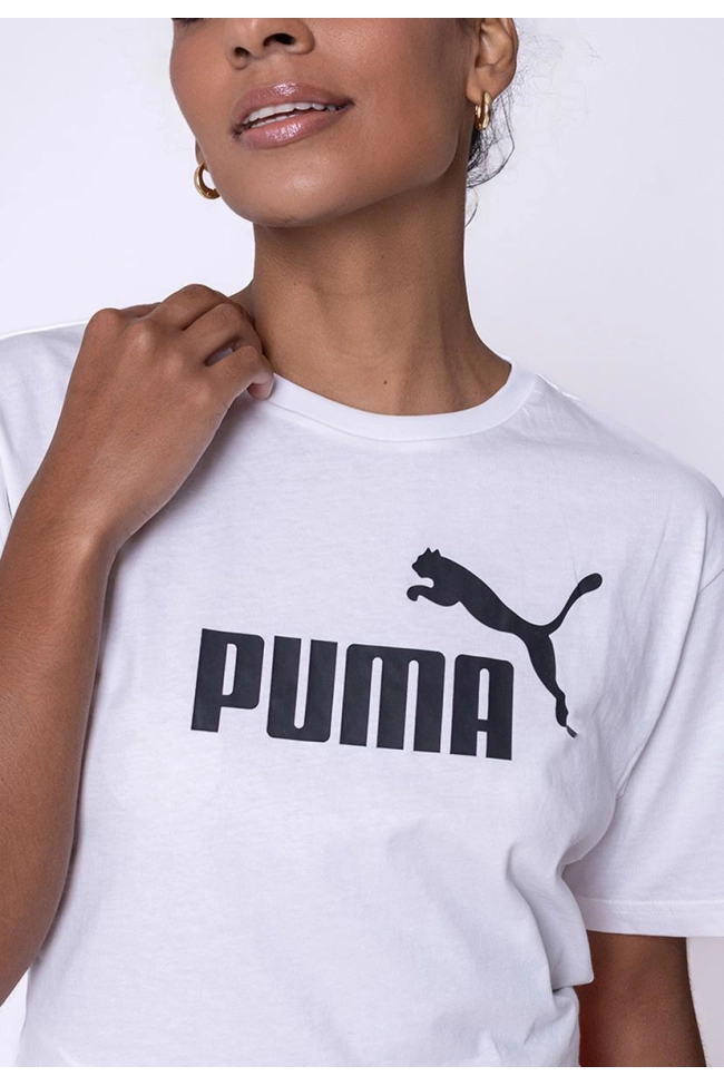 Produto Blusa Puma Cropped Manga Curta Feminina Branca