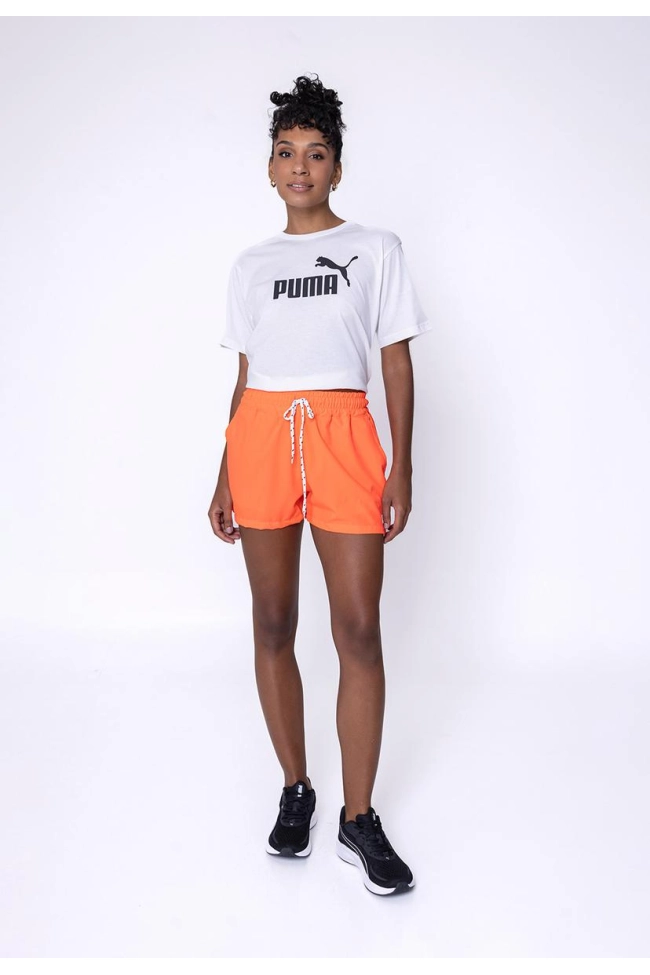 Produto Blusa Puma Cropped Manga Curta Feminina Branca