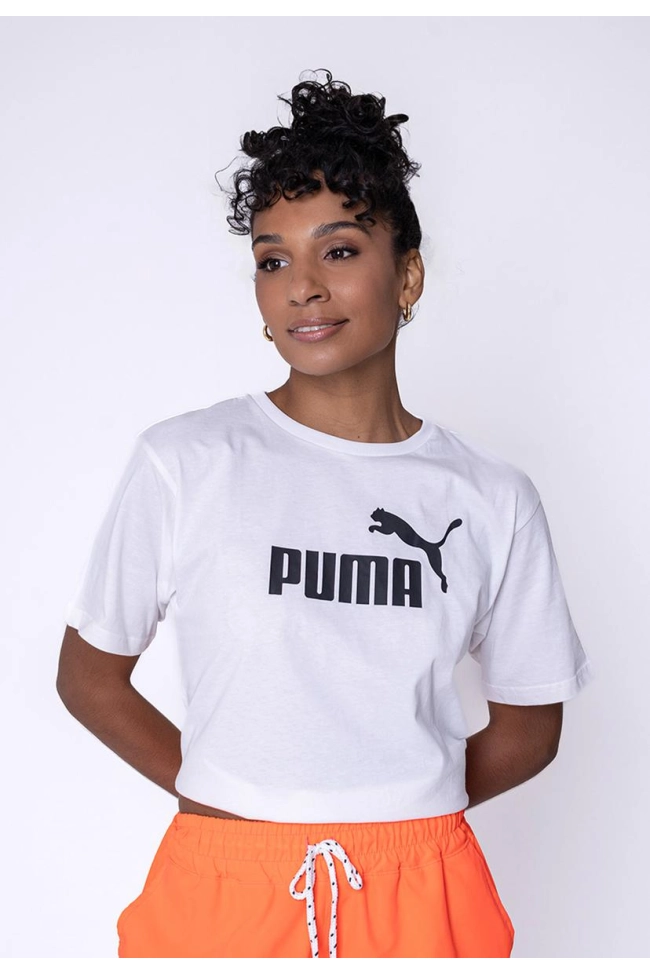 Produto Blusa Puma Cropped Manga Curta Feminina Branca