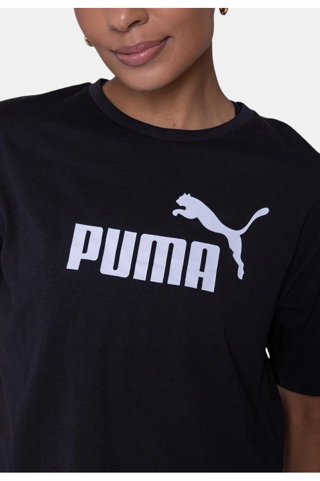 Produto Blusa Puma Cropped Manga Curta Feminina Preta
