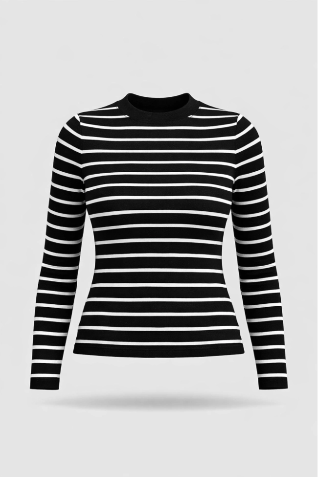 Produto Blusa Sea Brazil Listrada Feminina Preta 