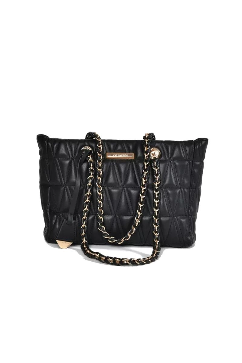 Bolsa Via Marte Corrente Tag Logo Feminina Preta Produto Bolsa Via Marte Corrente Tag Logo Feminina Preta