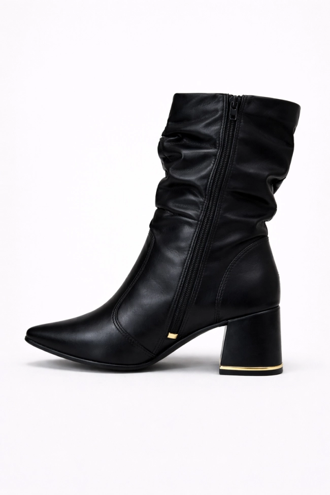 Bota Dakota Slouch Cano Médio Salto Bloco Feminina Preta Produto Bota Dakota Slouch Cano Médio Salto Bloco Feminina Preta