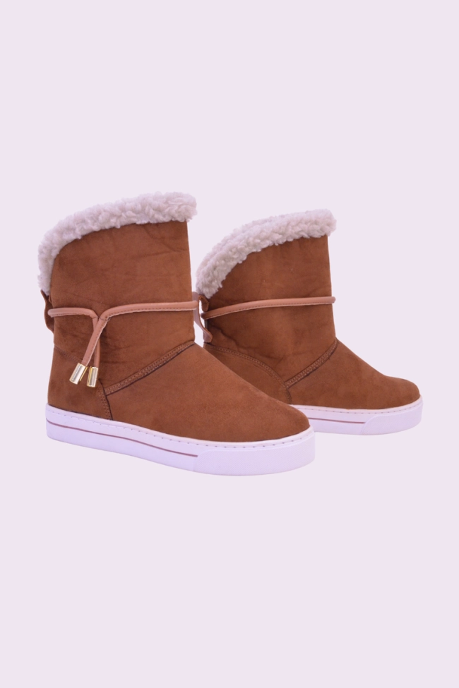 Bota Gabip Sola De Tênis Feminina Suede Camel Produto Bota Gabip Sola De Tênis Feminina Suede Camel