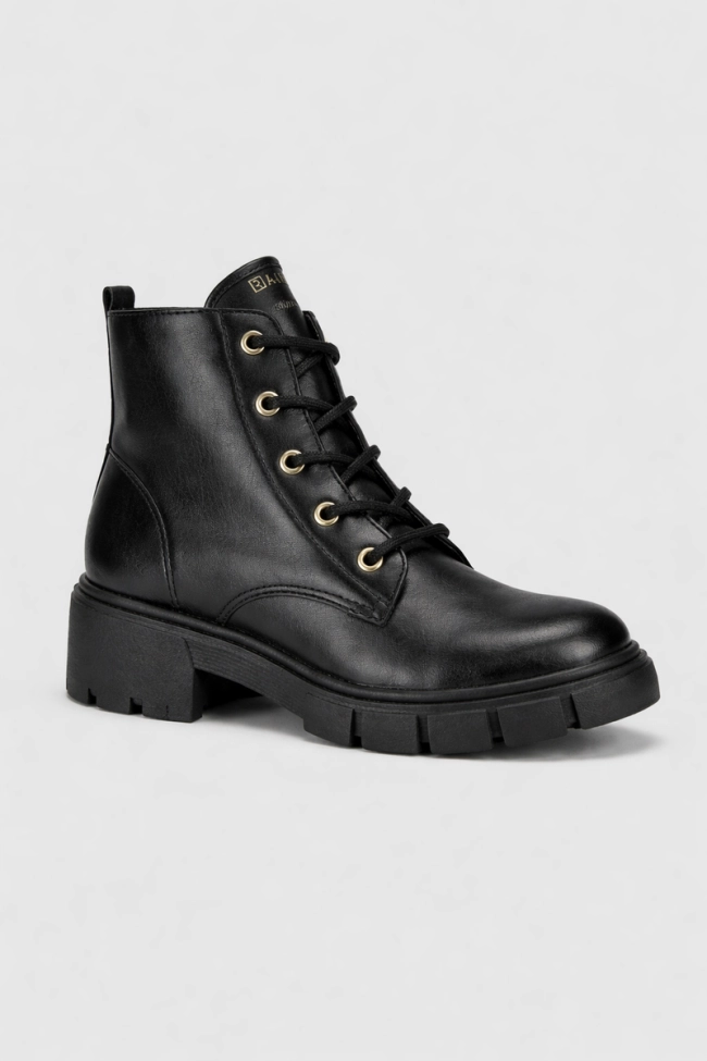 Produto Bota Ramarim Coturno Feminina Preta