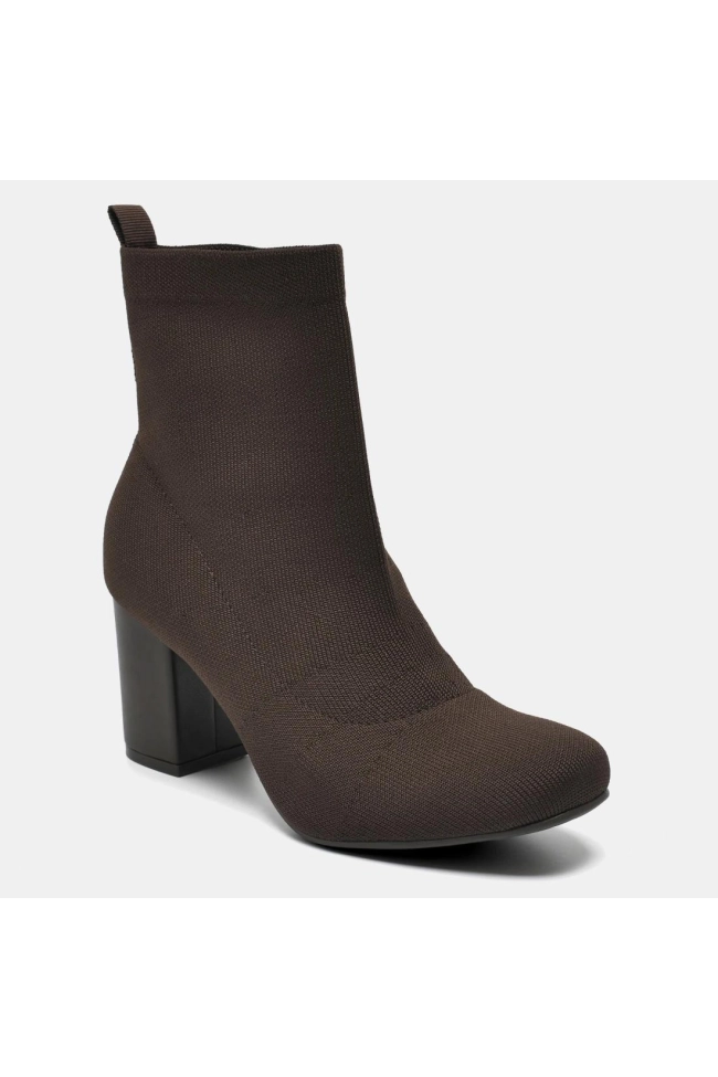 Bota Social Knit Feminina Salto Médio Bico Redondo Via Marte Produto Bota Social Knit Feminina Salto Médio Bico Redondo Via Marte