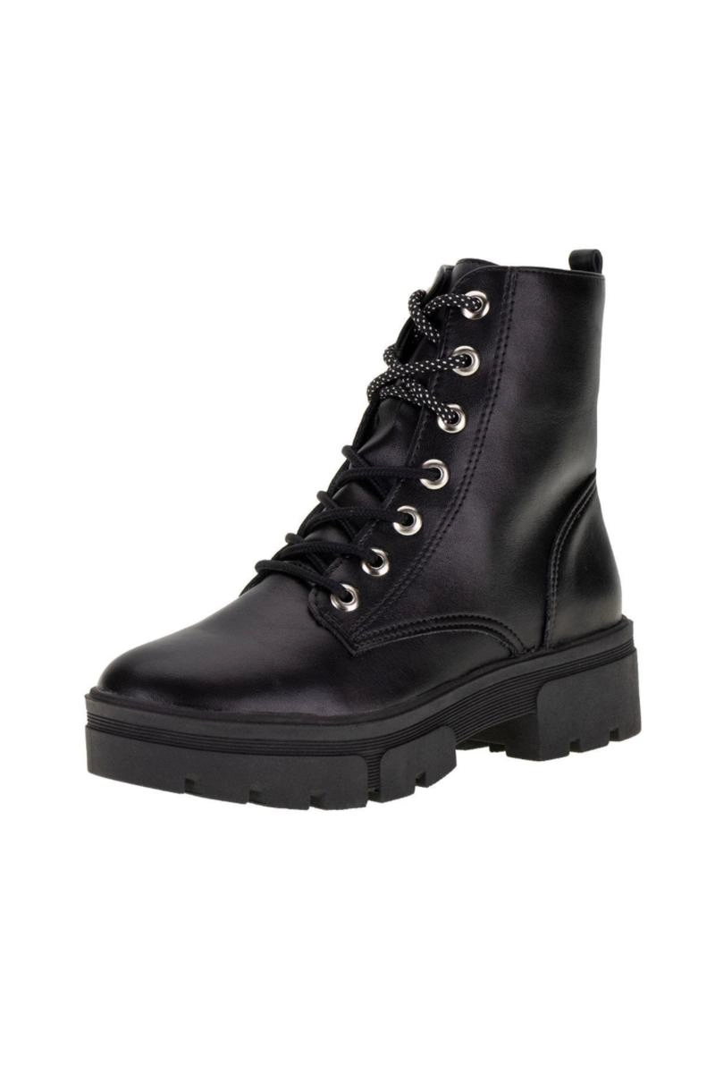 Bota Via Marte Coturno Cadarço Bicolor Poá Feminina Preta Produto Bota Via Marte Coturno Cadarço Bicolor Poá Feminina Preta