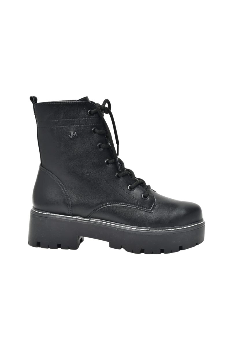 Bota Via Marte Coturno Pesponto Cadarço Amarração Feminina Preta Produto Bota Via Marte Coturno Pesponto Cadarço Amarração Feminina Preta