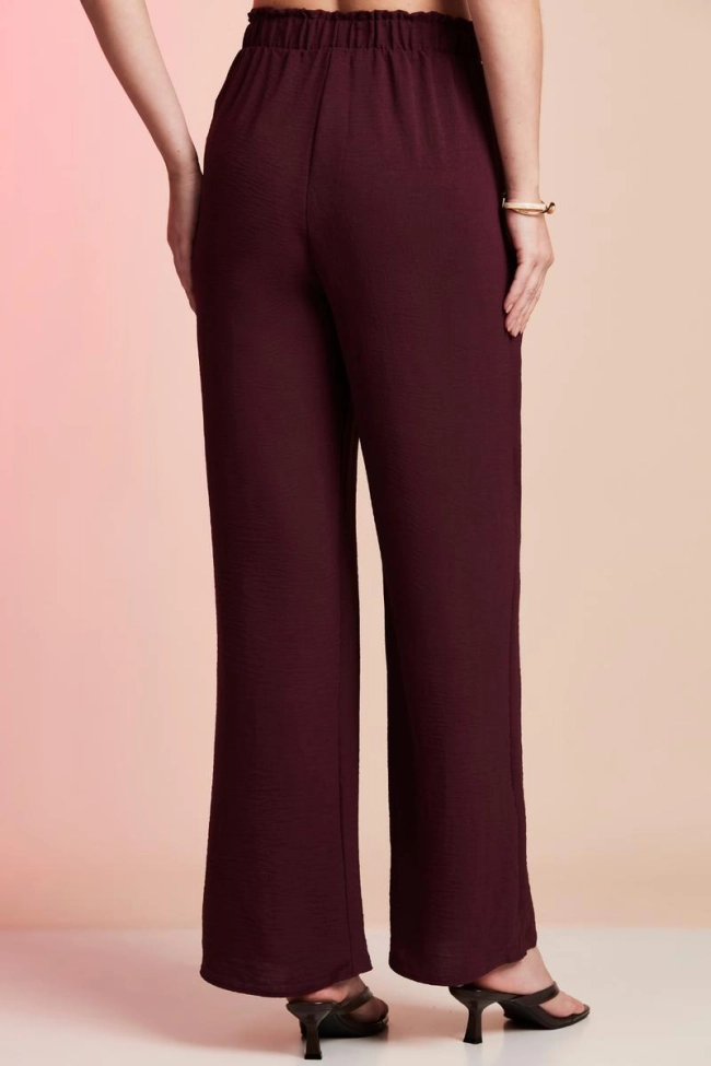 Produto Calça Aishty Pantalona Feminino Bordo 