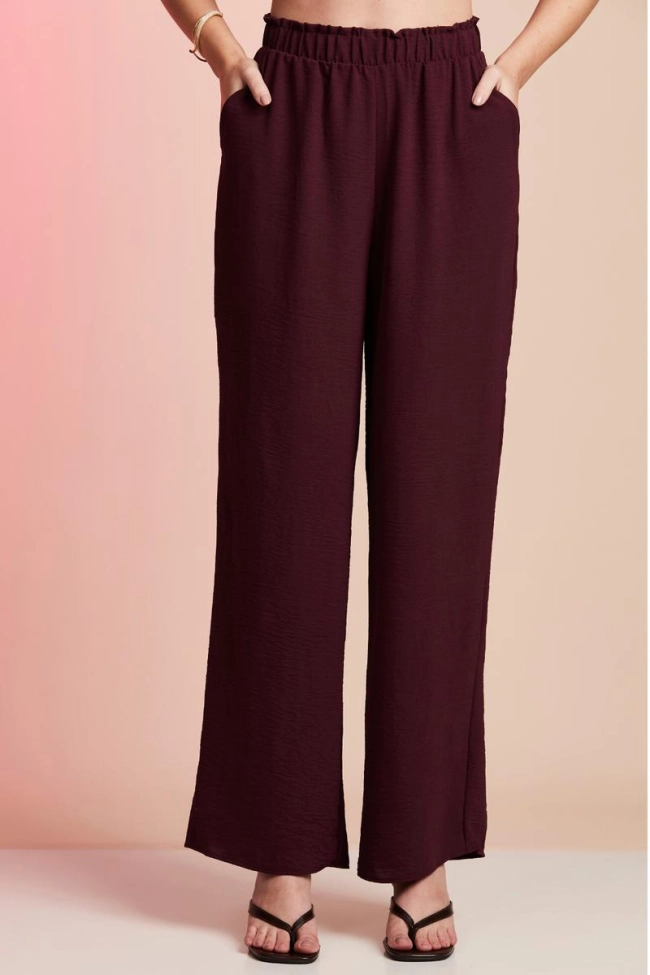 Produto Calça Aishty Pantalona Feminino Bordo 