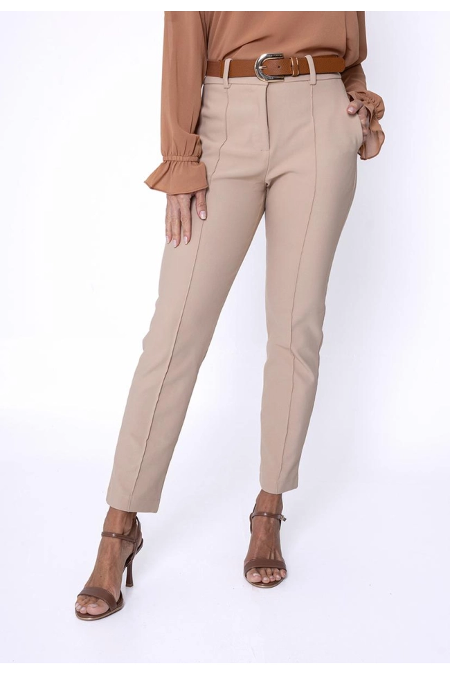 Produto Calça Bonequim Alfaiataria Feminina Bege