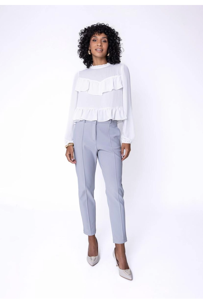 Produto Calça Bonequim Alfaiataria Feminina Cinza 