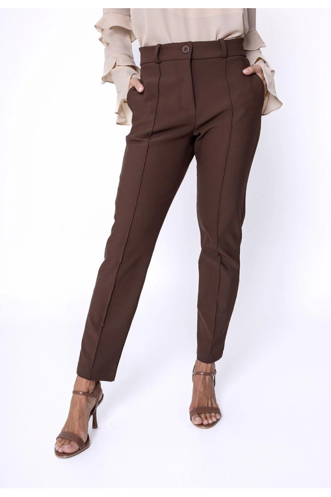 Produto Calça Bonequim Alfaiataria Feminina Marrom 