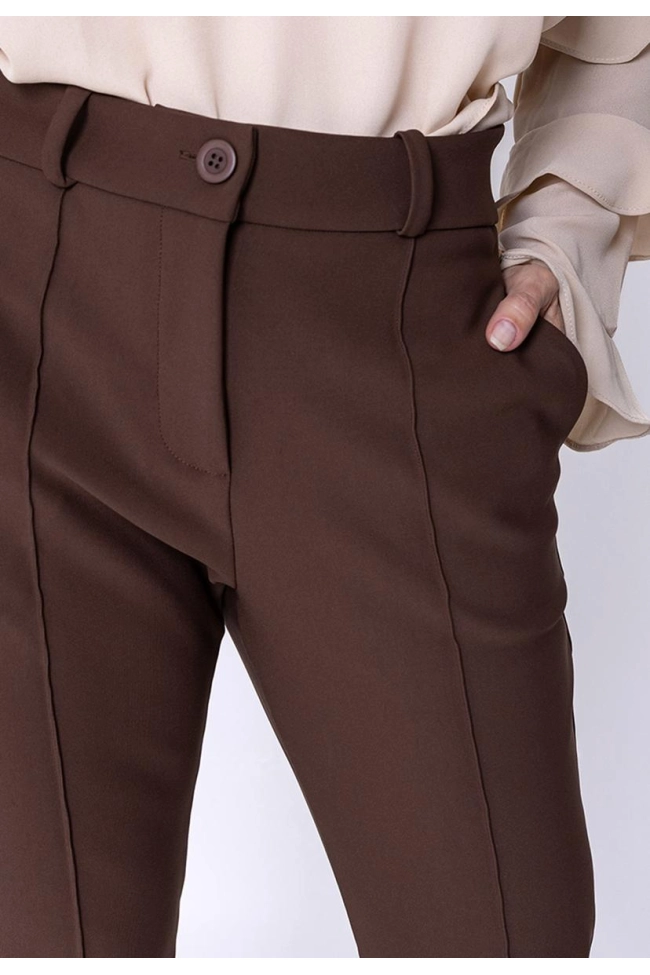 Produto Calça Bonequim Alfaiataria Feminina Marrom 