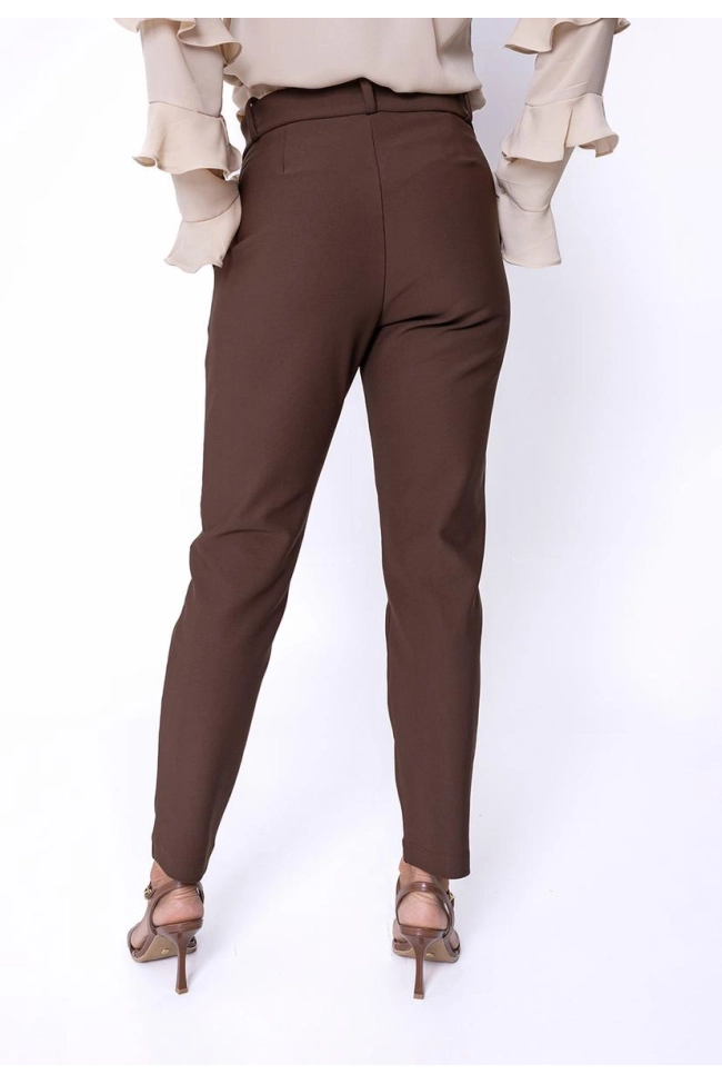 Produto Calça Bonequim Alfaiataria Feminina Marrom 