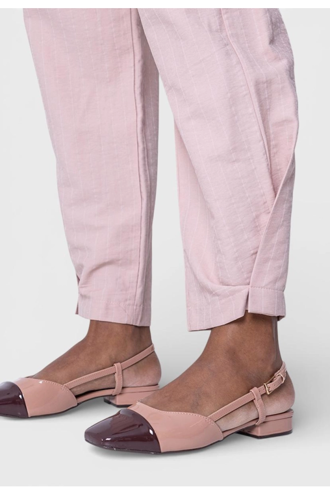 Produto Calça Ellen One Alfaiataria Risca de Giz Feminina Bege