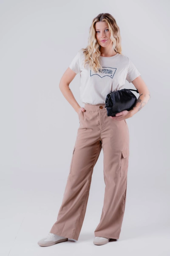Produto Calça Freesurf Sarja Cargo Wide Leg Feminina